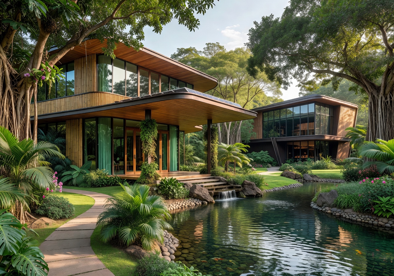 Serene eco-luxury resort blending nature with modern casino architecture